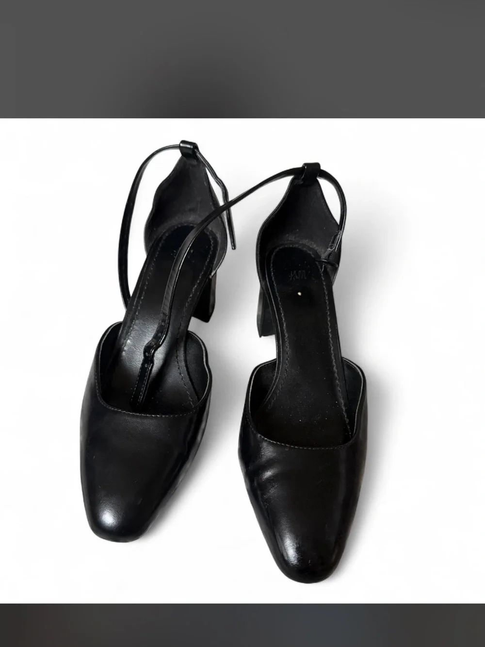Classic Black Ankle-Strap Block Heel Pumps